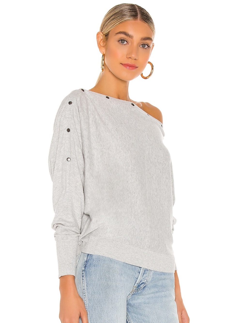 All Saints Ellie sweater in gray marl.